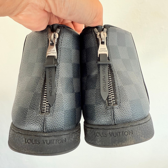 Louis Vuitton Men's Black Damier Graphite High Top Sneakers US 9 - Picture 5 of 8